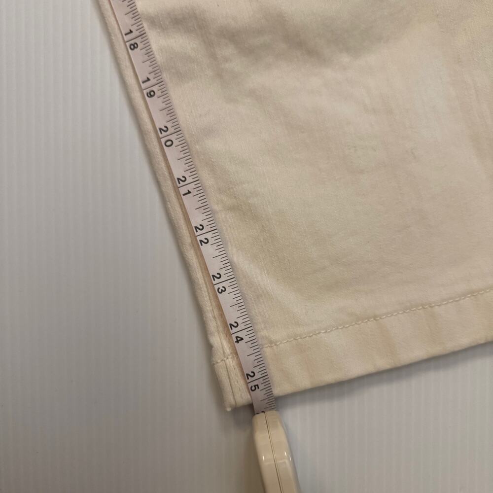 Ella Moss Wide Leg Crop Pants Women's 4 Cream Cotton Culotte Flat Front Chino - Picture 16 of 16